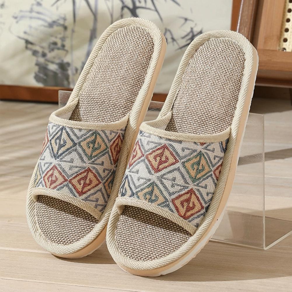 Women'S Shoes For Flat Feet - 포시즌스 린넨 슬리퍼 커플용 통기성 실내