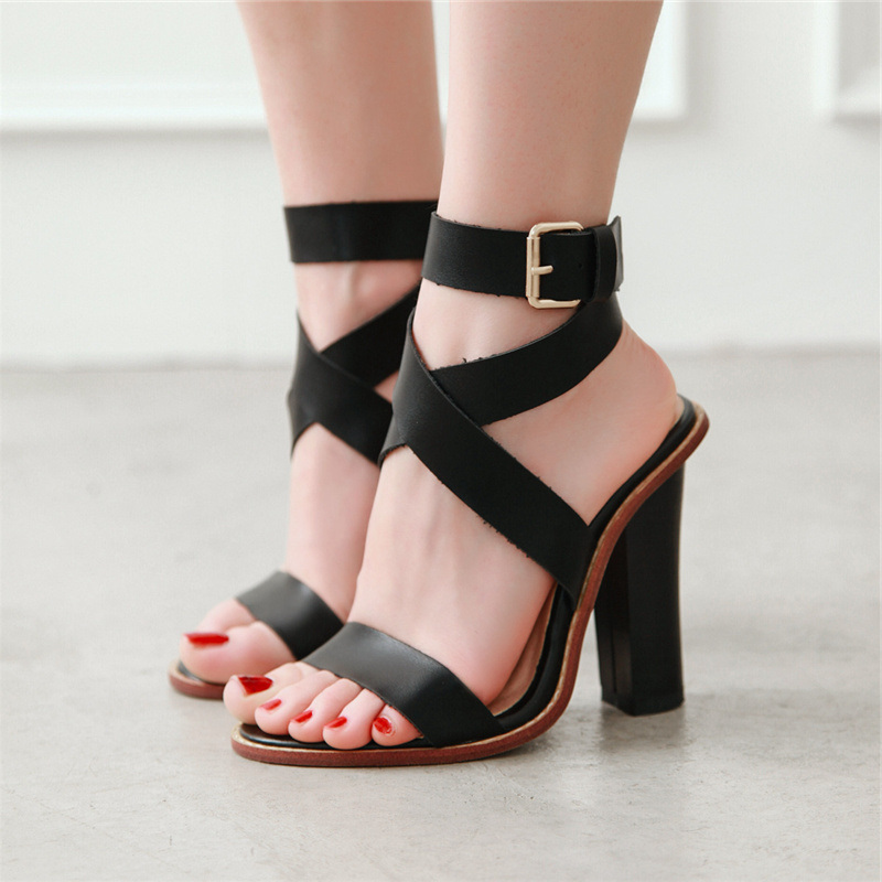 Ankle Strap Heels - 여성용 검투사 샌들 하이힐 여름 신발