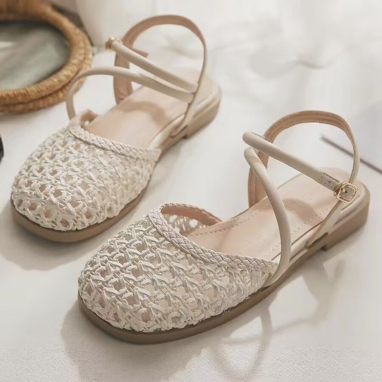 Women Shoes Sandals - 여성용 프렌치 스타일 클로즈드 토 샌들,