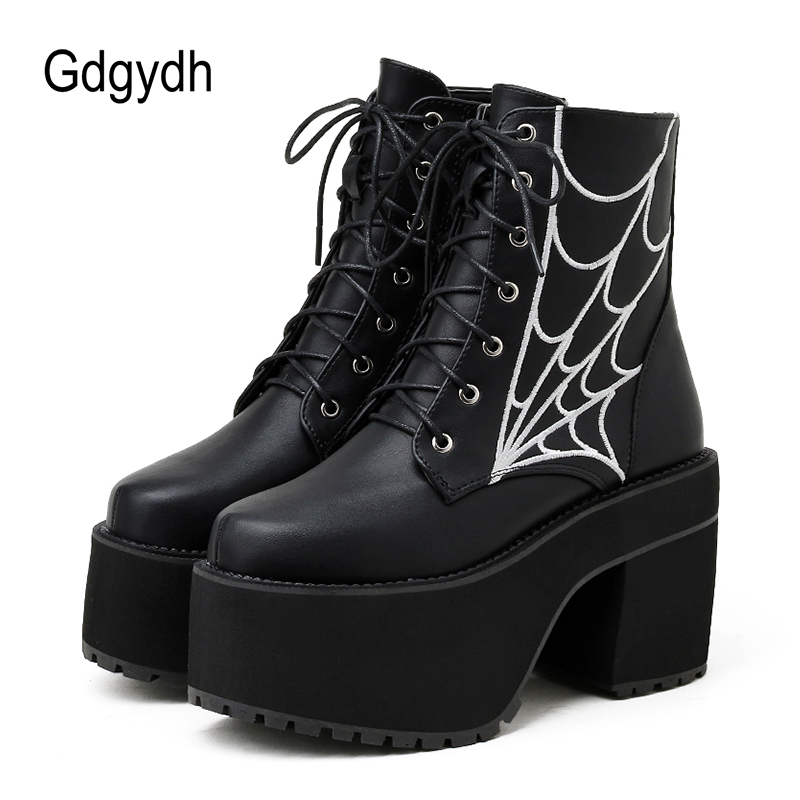 Women'S Shoes In The 90S - Gdgydh 패션 거미줄 고딕 부츠 여성