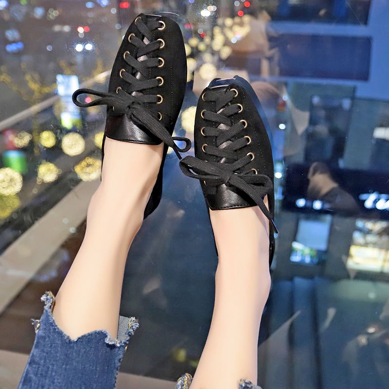 Women Shoes Quick Delivery - 스트랩이있는 여성용 신발 스퀘어 발가락 로우