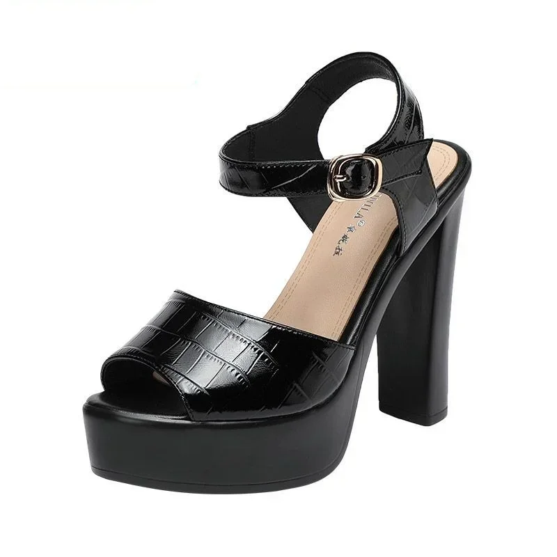 Ankle Strap Heels - 10cm 13cm 패션 정품 가죽 샌들