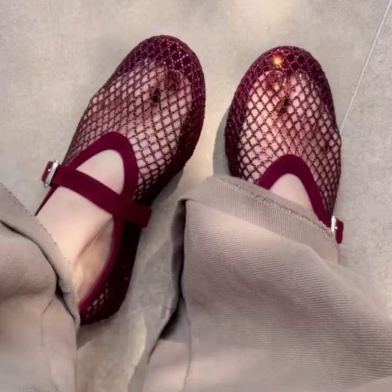 Women Shoes Sandals - 속이 빈 라인스톤 바오토우 샌들 여성용