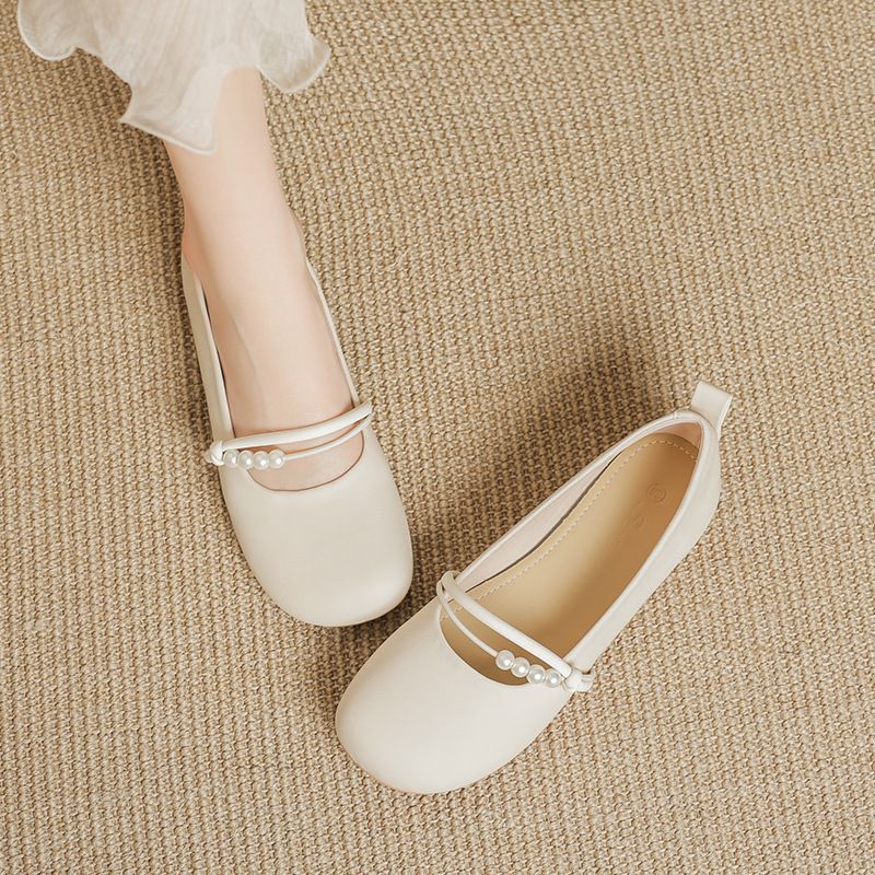 여성 신발 라운드 토우 로우 힐 우아한 진주 베이지 여 - Women Shoes Quick Delivery 리뷰 및 가격