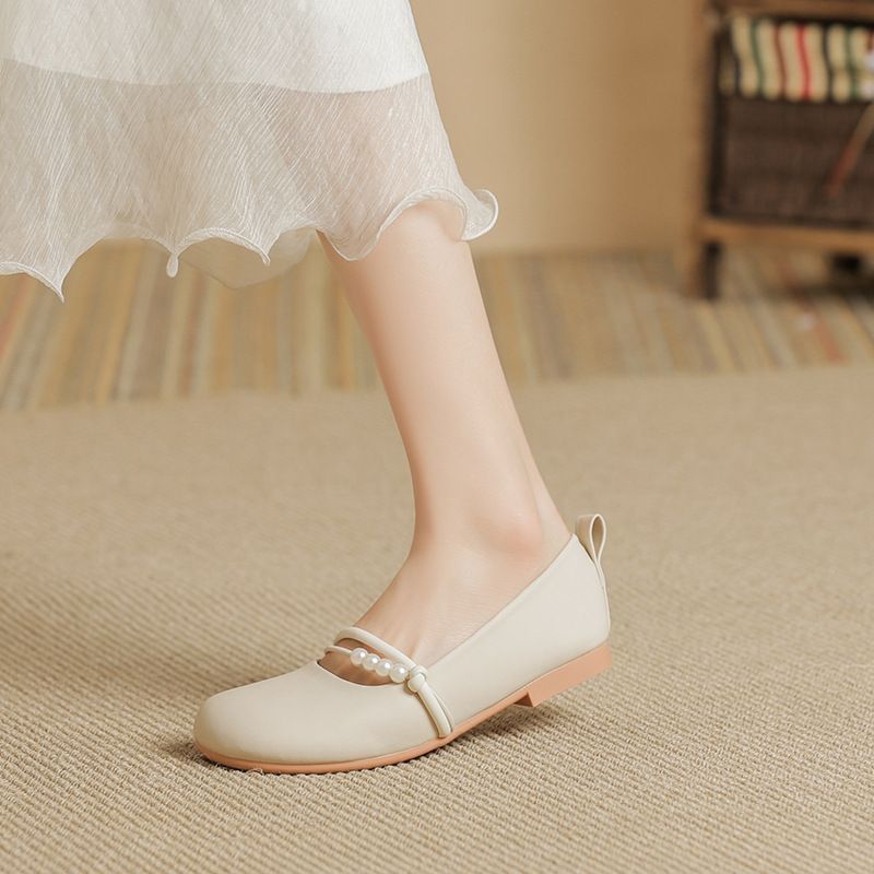 여성 신발 라운드 토우 로우 힐 우아한 진주 베이지 여 - Women Shoes Quick Delivery 리뷰 및 가격