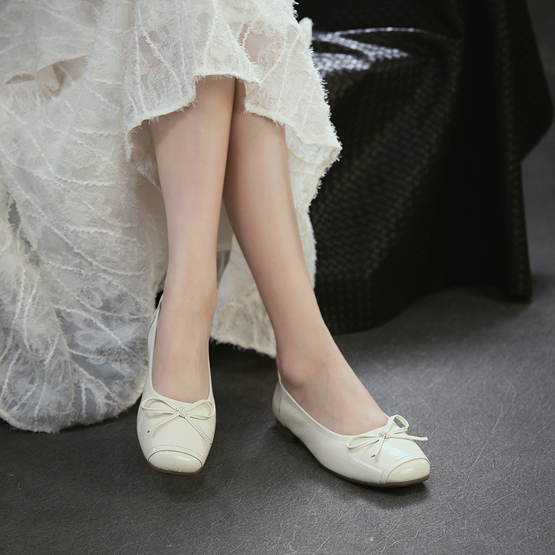 Genuien 가죽 라운드 발가락 낮은 굽 얕은 봄 여 - Women Shoes Japanese Brand 리뷰 및 가격