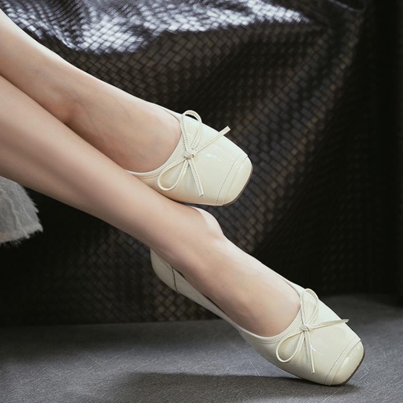Genuien 가죽 라운드 발가락 낮은 굽 얕은 봄 여 - Women Shoes Japanese Brand 리뷰 및 가격