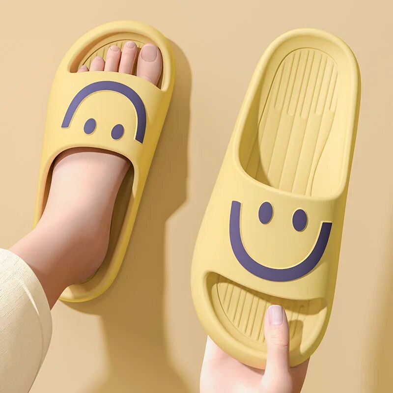 스마일리 페이스 클라우드 슬리퍼 여성 남성용 두꺼운 플 - Women Shoes Sandals 리뷰 및 가격