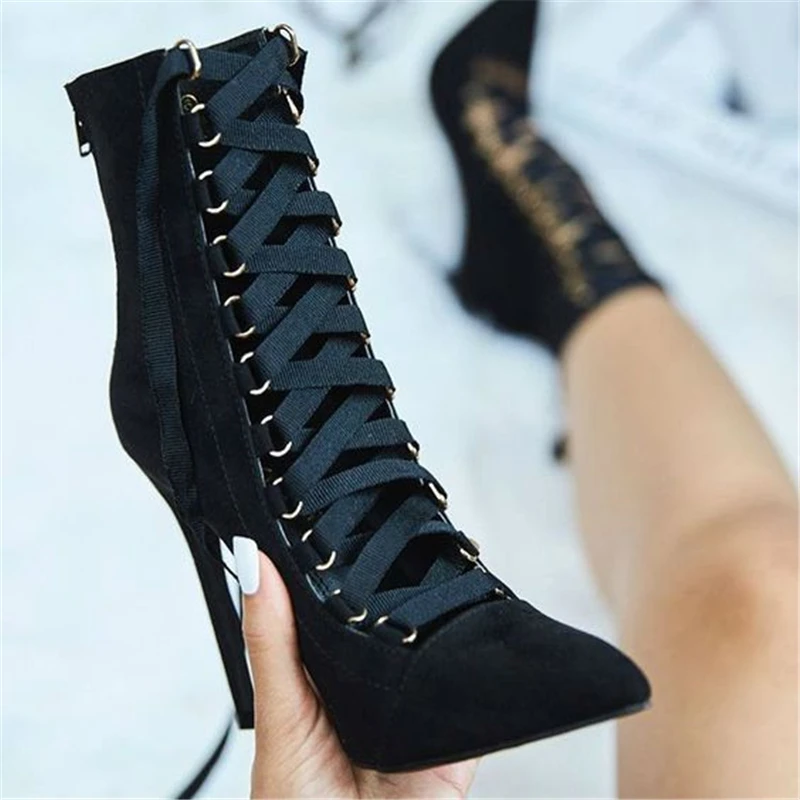 여성 샌들 플록 레이스 업 11CM 얇은 힐 하이힐 뾰 - Ankle Strap Heels 리뷰 및 가격