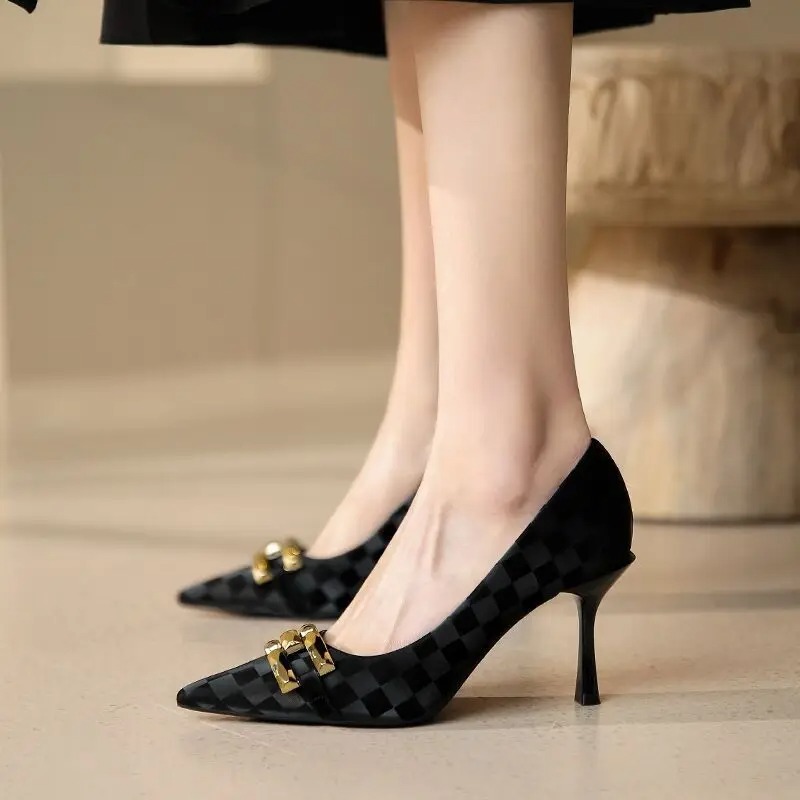 2024 여성용 미디엄 힐 블랙 슈즈, 화이트 고급 가 - Women Shoes Quick Delivery 리뷰 및 가격