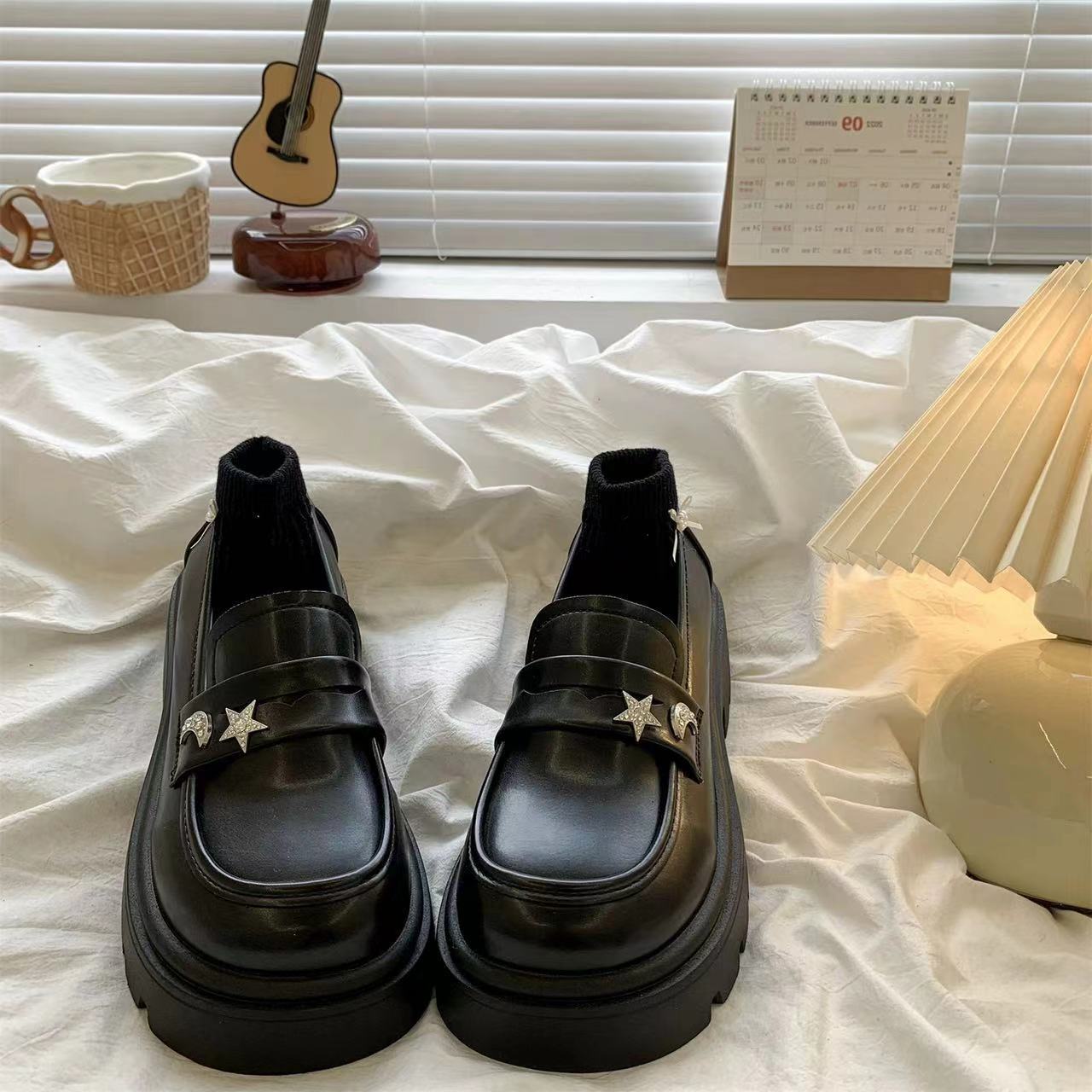 레트로 블랙 봄과 가을 라운드 발가락 숙녀 펌프 플랫폼 - Women Shoes Quick Delivery 리뷰 및 가격