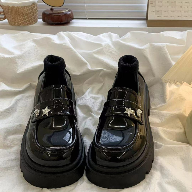 레트로 블랙 봄과 가을 라운드 발가락 숙녀 펌프 플랫폼 - Women Shoes Quick Delivery 리뷰 및 가격