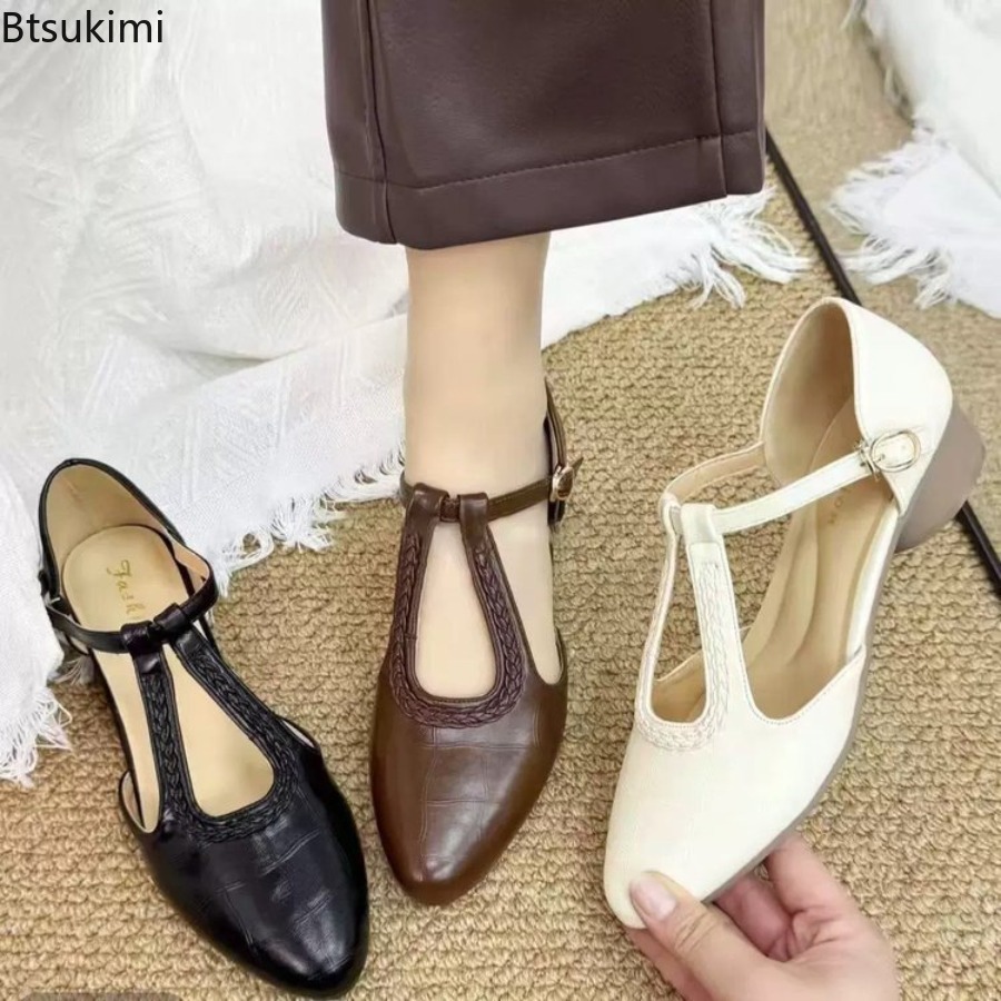 새로운 여름 여성용 레트로 속이 빈 펌프스 패션 가죽  - Women Shoes Sandals 리뷰 및 가격