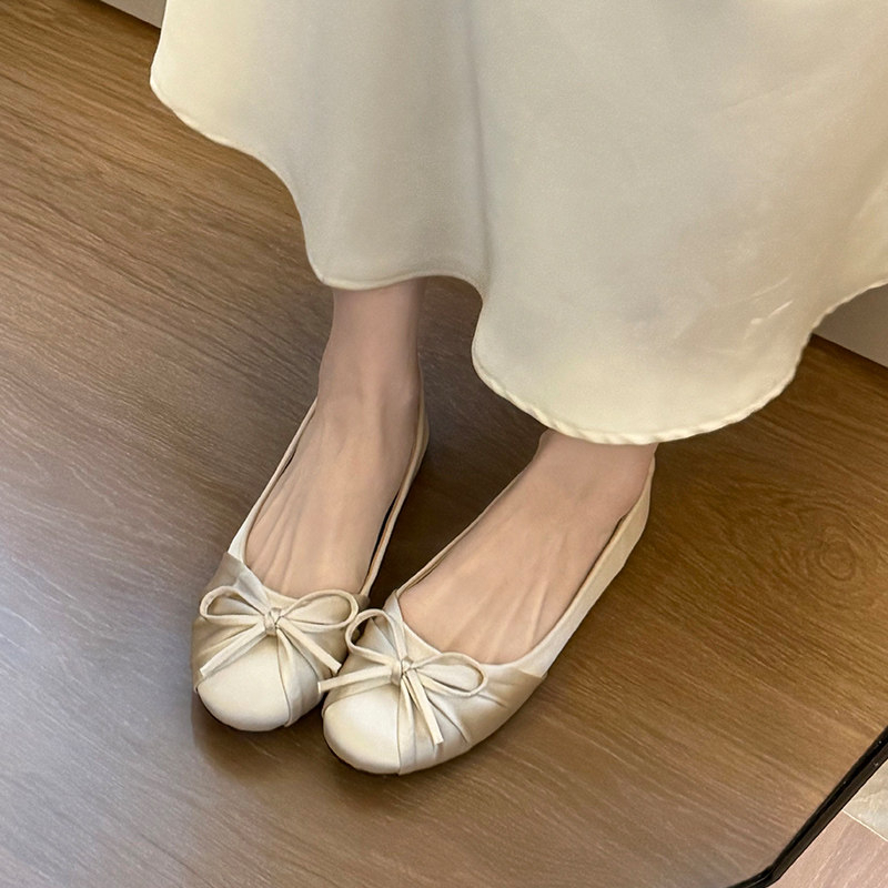 2026년 신상 리본 장식 새틴 얕은 굽 싱글 슈즈 여 - Women'S Shoes For Flat Feet 리뷰 및 가격