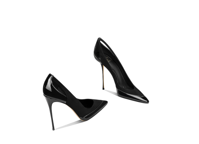 새로운 블랙 에나멜 가죽 패치워크 하이힐, 독창적인 디 - Women'S Shoes To Buy 리뷰 및 가격