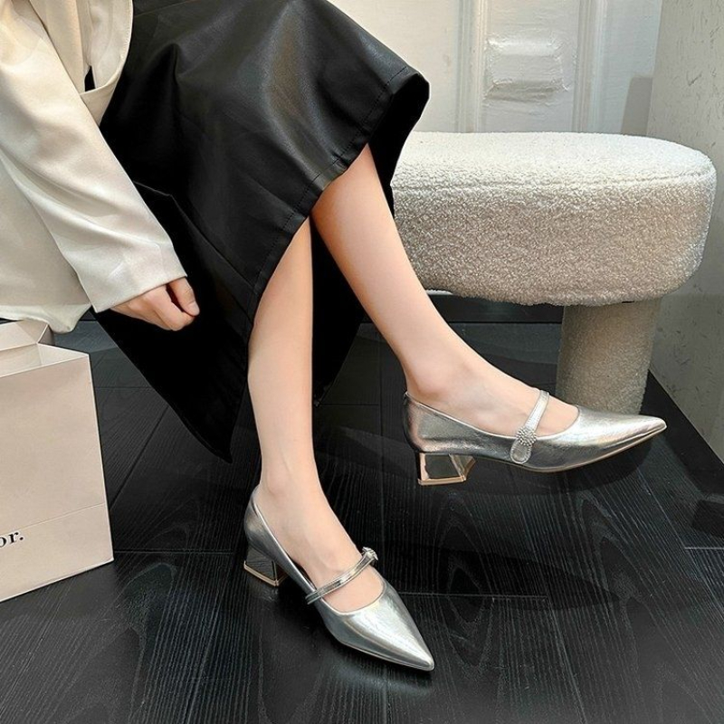 중간 발 뒤꿈치가있는 지적 발가락 여성 메리 제인 신발 - Women Shoes Quick Delivery 리뷰 및 가격
