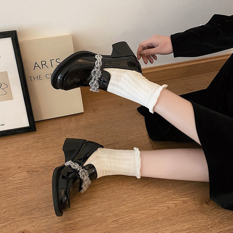 라인스톤 여성용 메리 제인 신발 블랙 라운드 발가락 플 - Women Shoes Quick Delivery 리뷰 및 가격