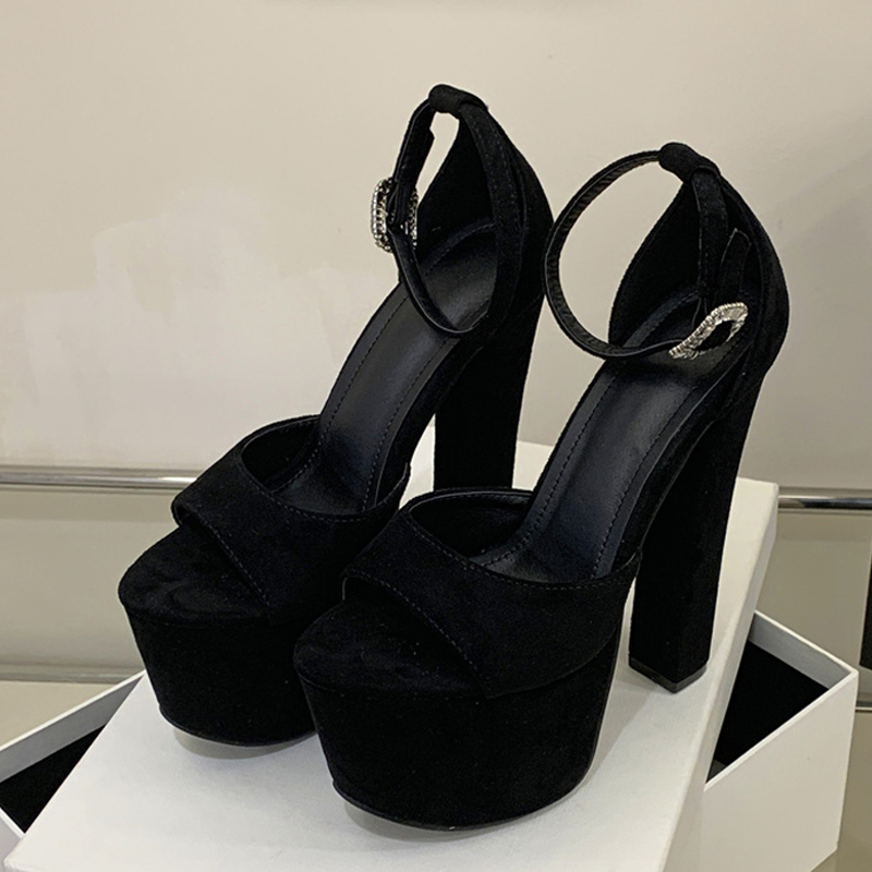 리예 모델 쇼 섹시한 극단적인 하이힐 청키 플랫폼 샌들 - Ankle Strap Heels 리뷰 및 가격