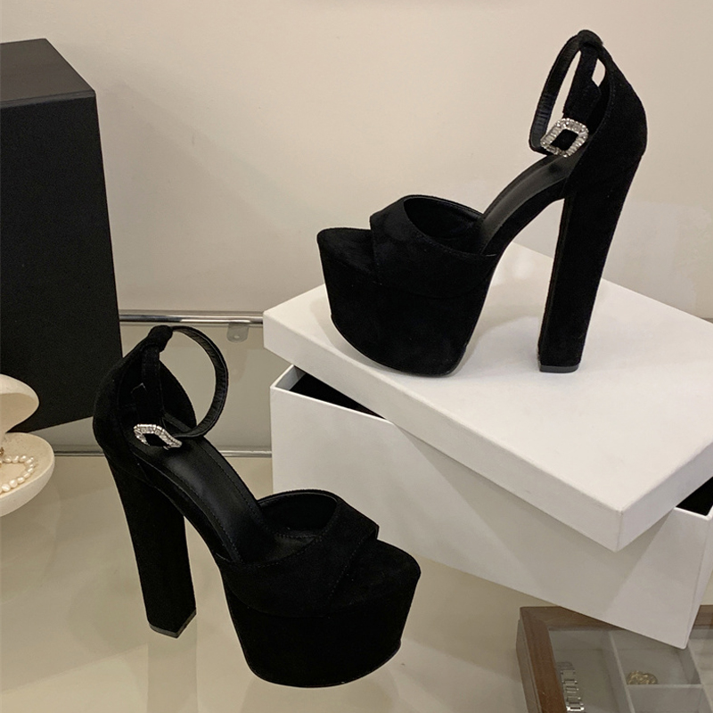 리예 모델 쇼 섹시한 극단적인 하이힐 청키 플랫폼 샌들 - Ankle Strap Heels 리뷰 및 가격