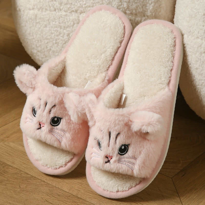 귀여운 고양이 디자인 플러시 플립플랍, 여성용 남성용  - Women'S Shoes For Flat Feet 리뷰 및 가격