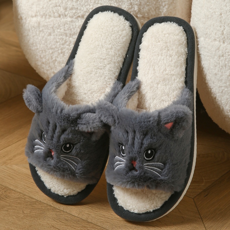 귀여운 고양이 디자인 플러시 플립플랍, 여성용 남성용  - Women'S Shoes For Flat Feet 리뷰 및 가격