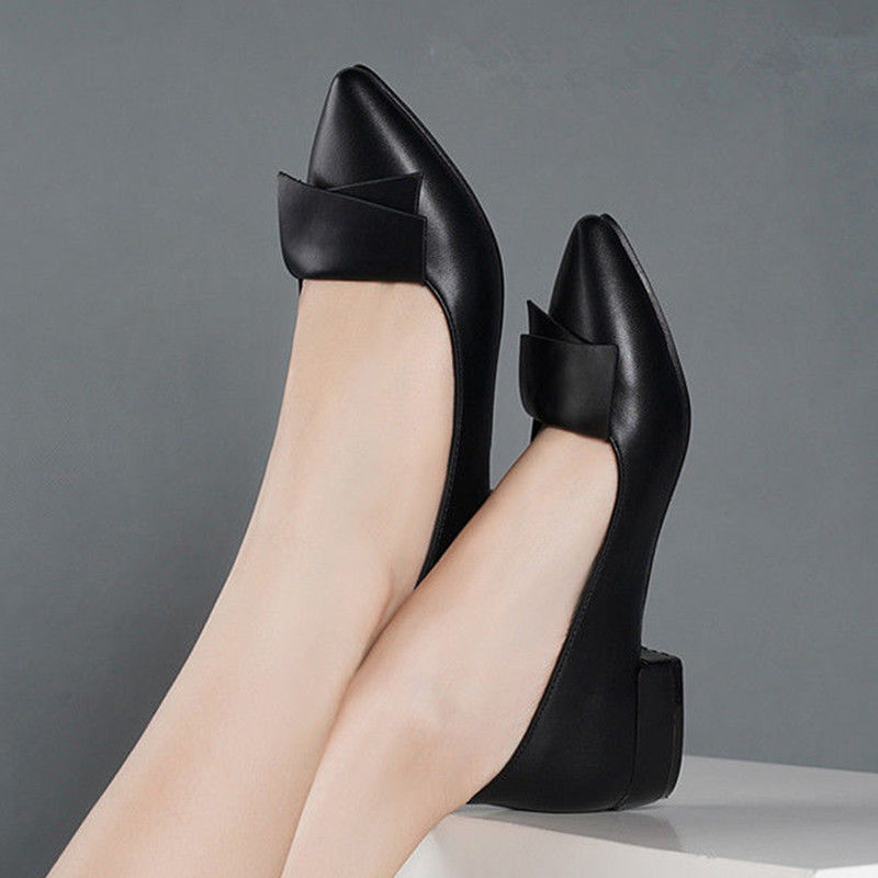 지적 발가락 낮은 굽 우아한 숙녀 펌프 블랙 작업 여성 - Women Shoes Quick Delivery 리뷰 및 가격