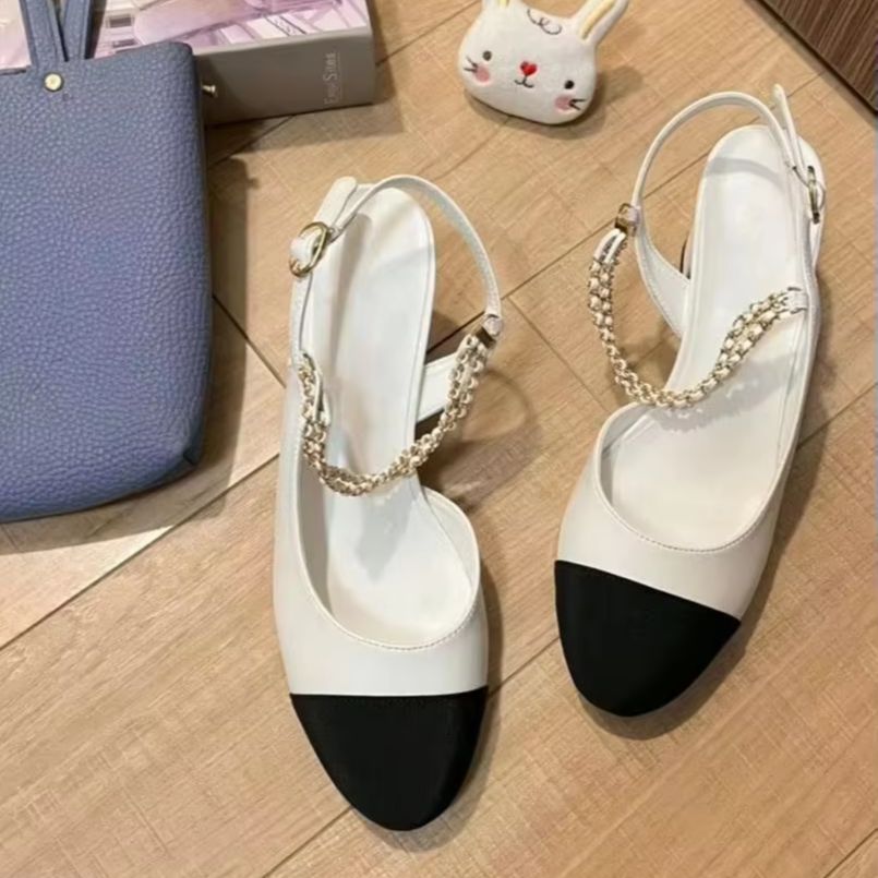 여성 슬링백 펌프스 투톤 블랙 화이트 블록 힐 샌들 메 - Women Shoes Sandals 리뷰 및 가격