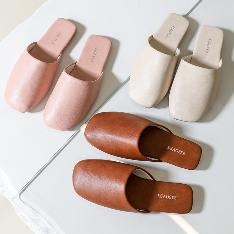 간결하고 편안한 홈 슬리퍼 여성용 PU 가죽 미끄럼 방 - Women Shoes Japanese Brand 리뷰 및 가격