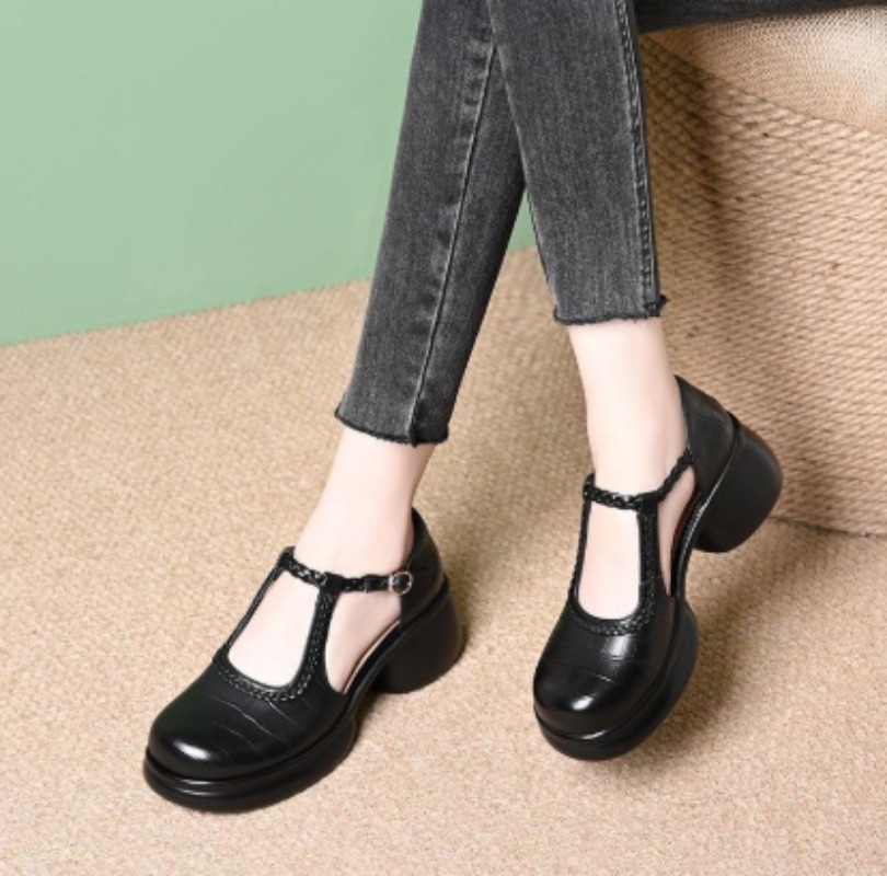 여성용 블랙 악어 무늬 메리 제인 샌들 T-스트랩 버클 - Women Shoes Sandals 리뷰 및 가격